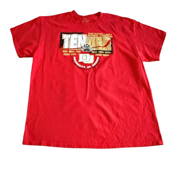 Blue 84 Men's XL University of Denver DU Frozen Four TENver Short Sleeve Tee - Picture 1 of 5